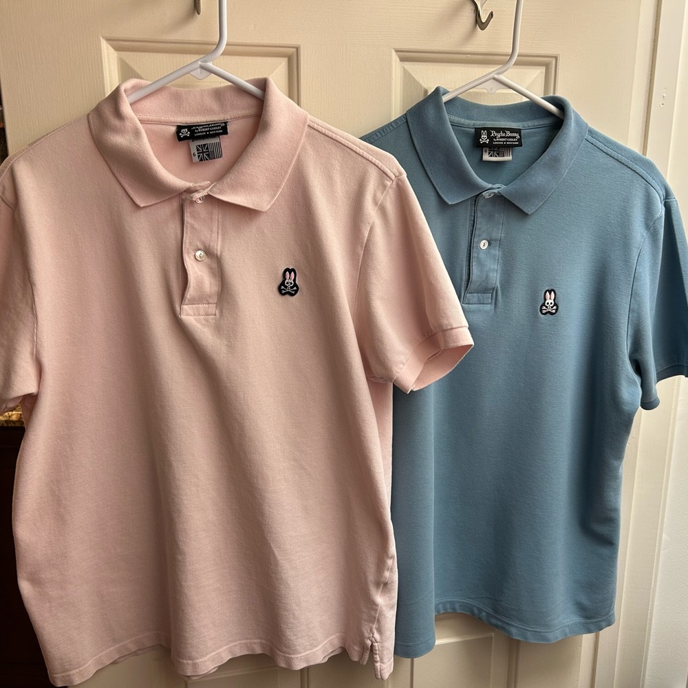 Psycho Bunny Size 6 pink and blue Polo shirts